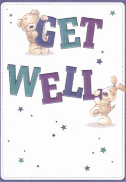 Radiating heartfelt comfort and gentle cheer, this illustrated get well card mirrors the welcoming spirit of Kennington's leafy streets. The design features a plump teddy bear clasping the bold 'GET,' his soft silhouette reminiscent of the cuddly mascots children carry home from Oval farmers' market, while below, a lively puppy nestles against the confident 'WELL.' Their expressions brim with hope, echoing the warmth found in the heart of our community. Deep purple and teal hues define the oversized text, providing a playful pop of colour that draws the eye, while delicate stars in cool shades scatter like wishes above Cleaver Square at dusk. The background's clean simplicity suggests comfort and renewal, values rooted deeply in our work at Kennington Flowers. The visual story echoes the thoughtful assembly of a bouquet meant to uplift-a union of soft, rounded shapes and sincere gestures. Every detail, from the textured fur to the twinkling stars, weaves together to make this card a beacon of gentleness and a reminder that even small acts can bring healing and cheer after a difficult day.