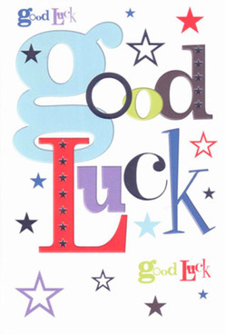 This vibrant good luck card, inspired by the welcoming energy of Kennington, brings a sophisticated yet playful aesthetic to any thoughtful gesture. The typography commands attention-a large, gentle baby-blue 'g' anchors the message, surrounded by an elegant cascade of fonts and hues. Deep reds and lush purples mingle with greens reflective of Kennington's own garden squares, all unified against a fresh white backdrop. Scattered stars, each with their own unique intensity-inky blues, bright indigos, and powder-soft lavenders-seem to have tumbled from the sky above the Oval, evoking dreams and new opportunities. The card's surface invites a gentle touch, its weight and finish evoking the satisfaction of fine quality and heartfelt intention. Every letter and star seems to whisper hope and cheer, recalling the quiet encouragement shared between neighbours or friends as they set off on new chapters. Whether slipped into a bouquet for delivery near Cleaver Square or hand-delivered on a walk through Kennington's bustling streets, this card encapsulates the thrill of possibility and the tangible support of community. It's perfect for those special moments-graduations, auditions, or bold steps forward-where a reminder of luck and belief feels like the very best gift.